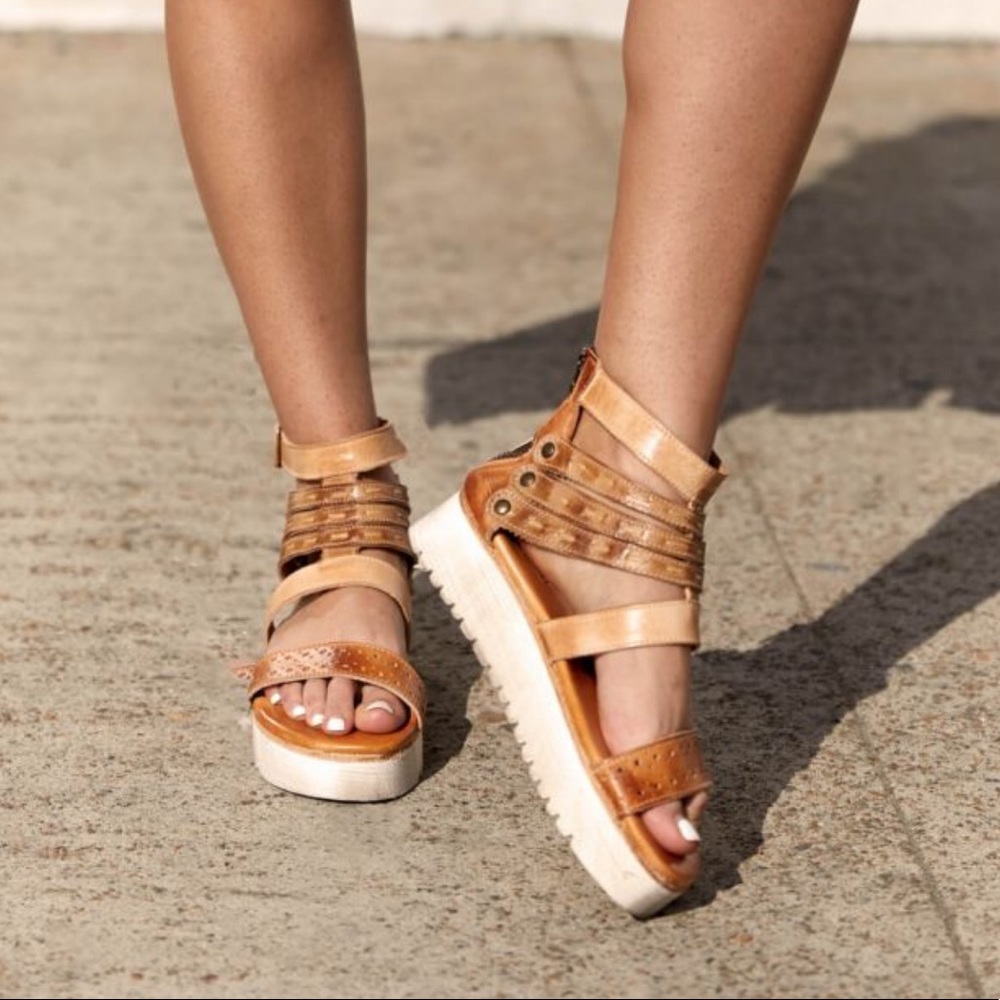 Bed Stu Artemia Leather Banded Flatform Sandals,